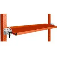 Manuflex kantelbare opbergconsole, voor de serie Universal of Profi, bruikbare diepte 195 mm, voor tafelbreedte 1500 mm, roodoranje
