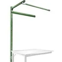 Manuflex Opbouwframe met giek, Aanbouwtafel STANDAARD werktafel-/werkbank UNIVERSAL/PROFI, 1250 mm, resedagroen