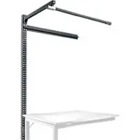 Manuflex Opbouwframe met giek, Aanbouwtafel STANDAARD werktafel-/werkbank UNIVERSAL/PROFI, 1250 mm, antraciet