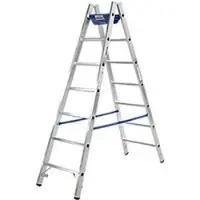Krause Dubbele trapladder, 2 x 6 sporten, + toolbag GRATIS