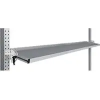 Manuflex kantelbare opbergconsole, voor de serie Universal of Profi, bruikbare diepte 345 m, voor tafelbreedte 1750 mm, aluminium zilver