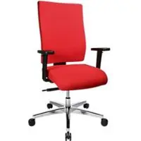 Topstar Bureaustoel PROFI STAR 15 hoog, met armleuningen, synchroonmechanisme, vlakke zitting, ergonomische rugleuning, rood/alusisch zilver
