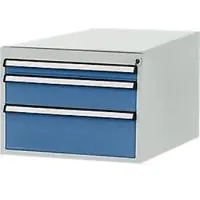 Manuflex onderbouw met schuifladen, voor werkbank Profi diepte 700 mm, lichtgrijs/briljantblauw