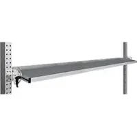 Manuflex kantelbare opbergconsole, voor de serie Universal of Profi, bruikbare diepte 195 mm, voor tafelbreedte 2000 mm, aluminium zilver