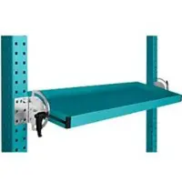 Manuflex kantelbare opbergconsole, voor de serie Universal of Profi, bruikbare diepte 195 mm, voor tafelbreedte 2500 mm, waterblauw