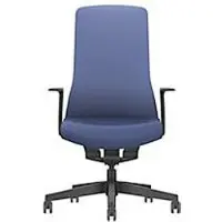 Interstuhl bureaustoel PUREis3, vaste armleuningen, 3D auto-synchroonmechanisme, kuipzitting, gestoffeerde rug, kobaltblauw/zwart