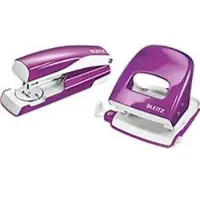Leitz perforator + tafelnietmachine Wow SET, metallic-violet