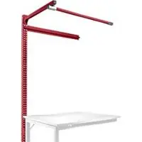 Manuflex Opbouwframe met giek, Aanbouwtafel STANDAARD werktafel-/werkbank UNIVERSAL/PROFI, 1250 mm, robijnrood
