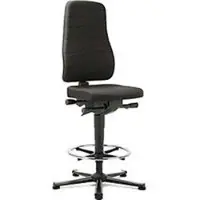 BIMOS Bureaustoel All-in-One 9641, met glijder en opstapsteun, stoffen bekleding, zwart