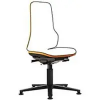 BIMOS Werkstoel NEON, synchroonmechanisme, basismodel zonder bekleding, met glijders, flexband oranje