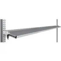 Manuflex kantelbare opbergconsole, voor de serie Universal of Profi, bruikbare diepte 345 m, voor tafelbreedte 2000 mm, aluminium zilver
