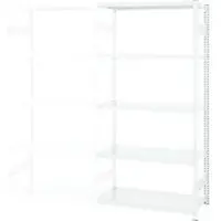 Ordo Insteekstelling Professional - stalen - aanbouwrek - modulair - B 1010 x D 535 x H 2000 mm - draagvermogen 1200 kg - 5 legborden - verkeerswit RAL 9016