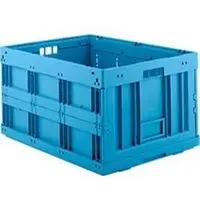 Ssi Vouwbak serie FK 8450, Euroformaat, inhoud 180 l, met doorlopende handgrepen, L 800 x B 600 x H 450 mm, polypropeen, blauw