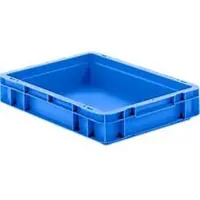 Ssi Stapelbak EF 4070 - polypropeen - L 400 x B 300 x H 75 mm - 6,9 L - bodemgreep - blauw