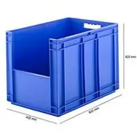 Ssi Euronorm bak EF 6420, zonder deksel, zonder stofklep, 83,8 l, blauw