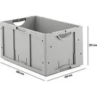 Ssi Eurobox serie LTB 6320, van PP, inhoud 61,7 l, zonder deksel, grijs