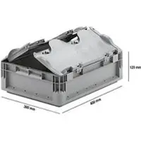 Ssi Lichte Eurobox ELB 4120, van PP, inhoud 10,9 l, met deksel, grijs