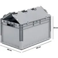 Ssi Lichte Eurobox ELB 6320, van PP, inhoud 64 l, met deksel, grijs