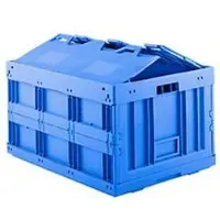 Ssi Vouwbare Eurobox FK 8450 - polypropeen - L 800 x B 600 x H 450 mm - 173 l - met deksel - blauw