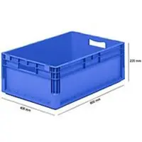 Ssi Lichte bak in Euro-maat ELB 6220, van PP, inhoud 43,7 l, zonder deksel, blauw