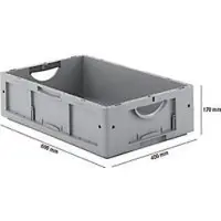 Ssi Eurobox serie LTB 6170, van PP, inhoud 30,7 l, zonder deksel, grijs