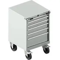 Schäfer Shop Mobiele gereedschapskast WSK 27-27, 6 laden, tot 75 kg, H 870 mm, individuele vergrendeling, staal, lichtgrijs/lichtgrijs