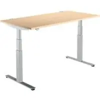 Schäfer Shop Bureautafel DRIVE UP 2, T-poot, rechthoek, tweetraps elektrisch in hoogte verstelbaar, B 1600 mm, esdoorn/blank aluminium
