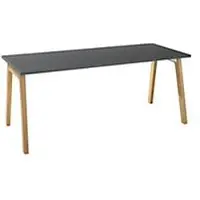 Schäfer Shop Bureautafel Start Off Wood, rechthoekig, poot A, B 1800 x D 800 x H 735 mm, grafiet/hout look