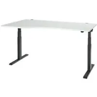 Schäfer Shop Bureau ERGO-T 2.0 - elektrisch in hoogte verstelbaar - vrije vorm aanbouw links - B 1800 x H 715-1205 mm - T-voet antraciet - lichtgrijs - ons merk