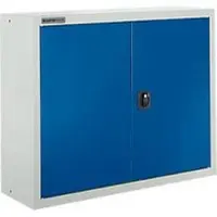 Schäfer Shop Bovenkast MS 8408i, B 800 x D 400 x H 800 mm, 1 legbord, staal, lichtgrijs RAL 7035/gentiaan blauw RAL 5010