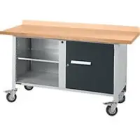 Schäfer Shop Mobiele werkbank PWi 150-1, beuken multiplex blad, tot 400 kg, B 1500 x D 700 x H 840 mm