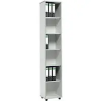 Schäfer Shop Open kast MOXXO IQ, hout, 6 vakken, 6 ordnerhoogten, B 401 x D 362 x H 2168 mm, lichtgrijs