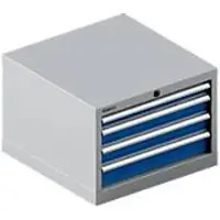 Schäfer Shop Pure SSI SCHÄFER ladekast 27-27, 4 schuifladen, tot 75 kg, B 564 x D 572 x H 400 mm, gentiaanblauw/blank aluminium