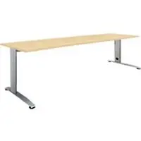 Schäfer Shop Bureautafel LOGIN - handmatig in hoogte verstelbaar - C-poot - B 1800 x D 800 x H 660-820 mm - ahorn decor - ons merk