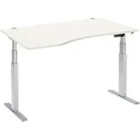 Schäfer Shop Bureautafel met aanbouw ERGO-T, T-poot, aanbouw links, tweetraps elektr. in hoogte verstelbaar, B 1800 mm, wit