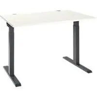 Schäfer Shop ERGO-T 2.0 schrijftafel, rechthoekig, T-voet, B 1200 x D 800 x H 675-895 mm, wit/antraciet