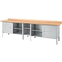 Schäfer Shop Box-type werkbank PWi 300-1, beuken multiplex blad, tot 750 kg, B 3000 x D 700 x H 840 mm, blank aluminium