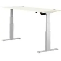 Schäfer Shop ERGO-T bureau, elektrisch in hoogte verstelbaar, rechthoekig, T-voet, B 1800 x D 800 x H 640-1300 mm, wit/blank aluminium