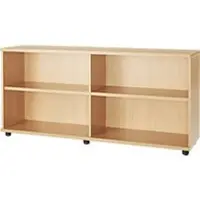 Schäfer Shop Boekenkast van hout, 2 legborden, B 1600 mm x D 421 x H 750 mm, ahorn