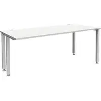 Schäfer Shop bureau MODENA FLEX, 4-poots vierkante buis, verkorte zijpanelen, B 1800 mm, lichtgrijs