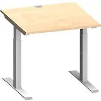 Schäfer Shop bureau MODENA FLEX, vierkant, T-voet rechthoekige buis, B 800 x D 800 x H 650-850 mm, ahorn/wit aluminium