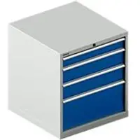 Schäfer Shop Ladekast SCHÄFER 36-36, 4 schuifladen, tot 75 kg, B 717 x D 725 x H 800 mm, lichtgrijs/gentiaanblauw