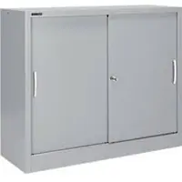 Schäfer Shop Schuifdeurkast MS iCONOMY, staal, 3 ordnerhoogten, B 1200 x D 400 x H 1215 mm, wit aluminium RAL 9006