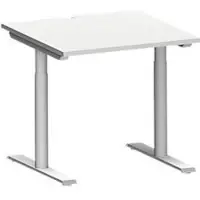 Schäfer Shop MODENA FLEX bureau, T-poot ronde buis, B 800 x D 800 mm, lichtgrijs