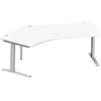Schäfer Shop hoekbureau MODENA FLEX 135°, bevestiging links, C-voet rechthoekige buis, B 2165 mm, wit/wit