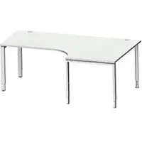Schäfer Shop hoekbureau MODENA FLEX 90°, aanbouw rechts, B 2000 mm, lichtgrijs