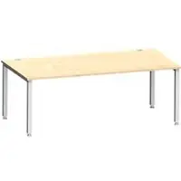 Schäfer Shop Bureau MODENA FLEX, rechthoekig, 4-poots vierkante buis, B 2000 x D 1000 x H 720-820 mm, ahorn/blank aluminium