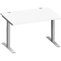 Schäfer Shop bureau MODENA FLEX, rechthoekig, T-poot rechthoekige buis, B 1200 x D 800 x H 650-850 mm, wit/wit aluminium