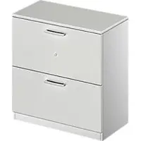 Schäfer Shop archiefkast TETRIS SOLID, 2 OH, B 800 mm, afsluitbaar, met afdekplaat, aluminium lichtgrijs/wit