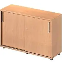 Schäfer Shop Schuifdeurkast TETRIS WOOD, 2 OH, B 1200 x D 421 x H 800 mm, hoogte inclusief glijders, beuken decor